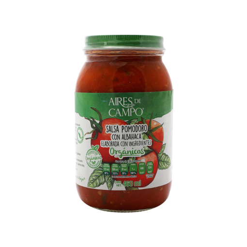 Salsa Orgánica Pomodoro con Albahaca Aires del Campo 460ml