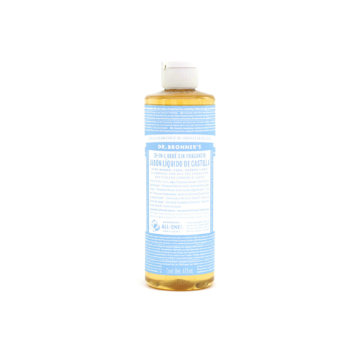 Jabón Puro de Castilla Líquido Dr Bronner’s sin Fragancia 473ml