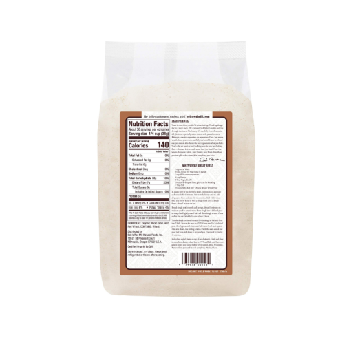 Harina de Trigo 100% Integral Orgánico Bobs Red Mill 1.36Kg - Imagen 2